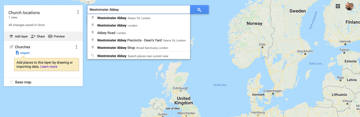 Search for location